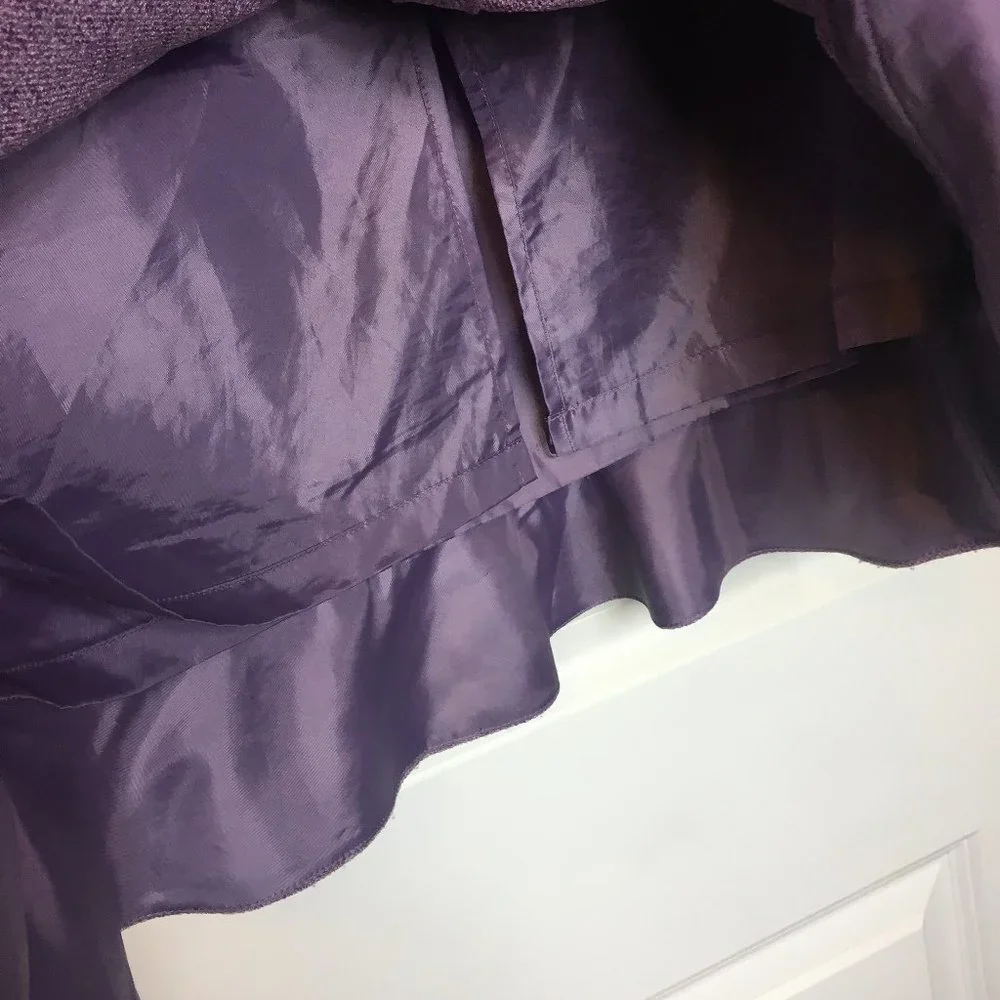 Kasper Purple Retro A-Line Peplum Hem Skirt 10P